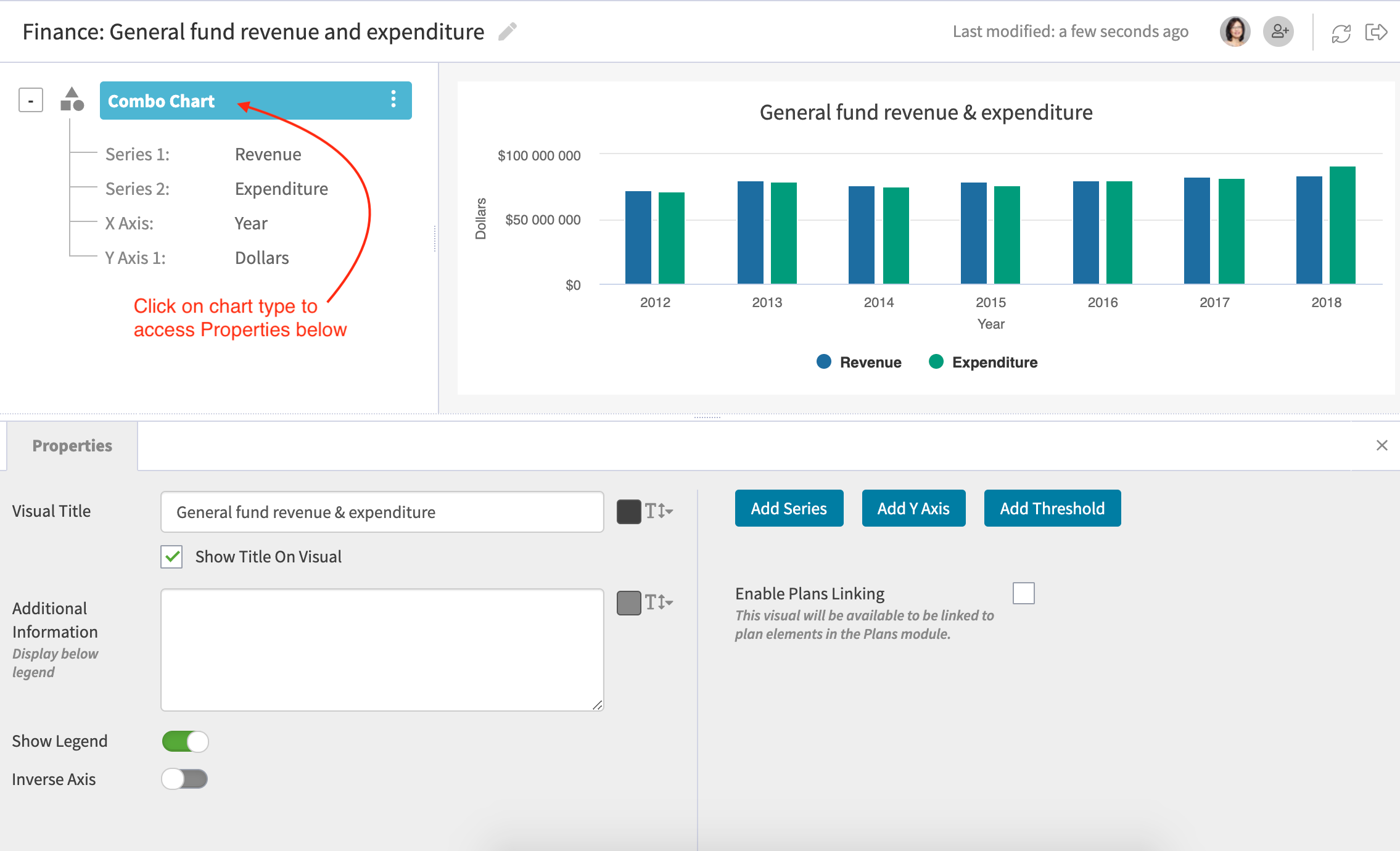 Create a Combo Chart Visual – Envisio