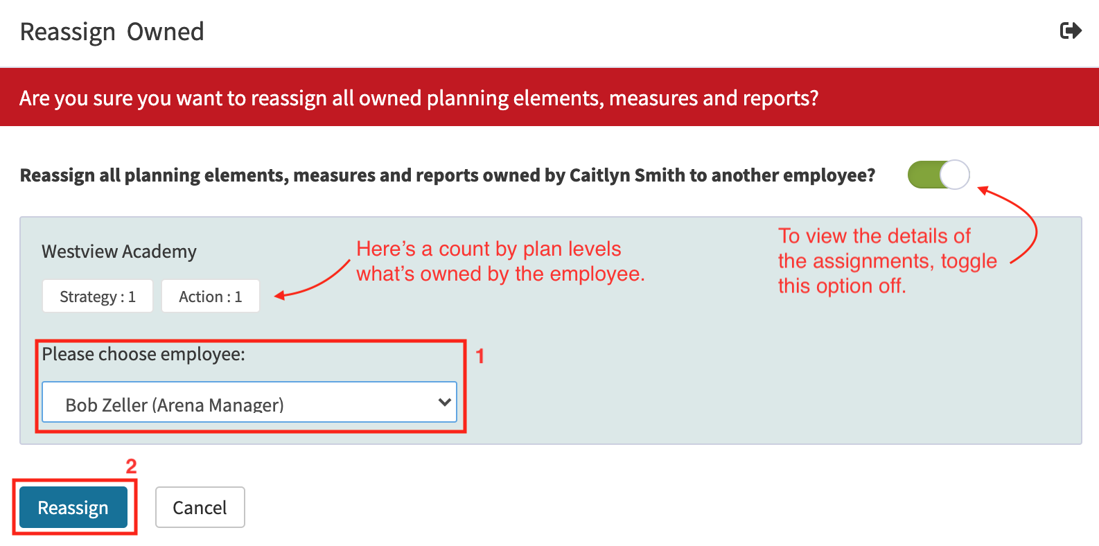 How to Reassign Owned Plans Assignments – Envisio
